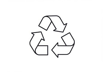 Obraz premium Simple black outline of the universal recycling symbol isolated on white background