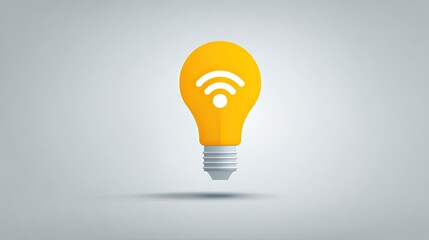 Yellow Lightbulb Wifi Symbol Idea Innovation