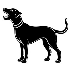 Black Silhouette Dog Barking Vector