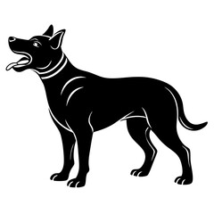 Black Silhouette Dog Barking Vector