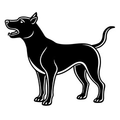 Black Silhouette Dog Barking Vector