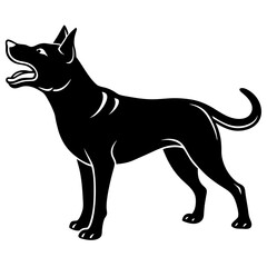 Black Silhouette Dog Barking Vector