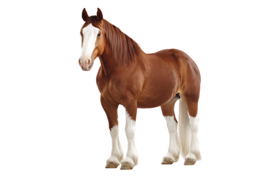 Majestic chestnut draft horse