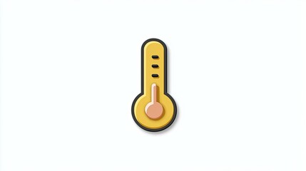 Yellow Pixel Art Thermometer Icon