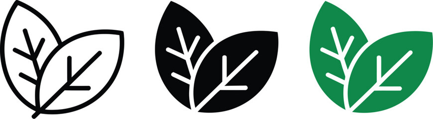 Obraz premium Leaf icon illustration simple herbal vector symbol isolated graphic illustration foliage sign ecology eco tree leaf icon in vector design