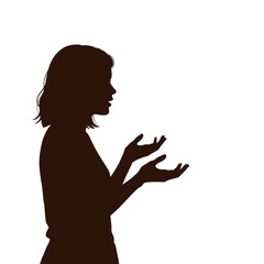 Silhouette of person speaking to reflection, inner dialogue and therapy  