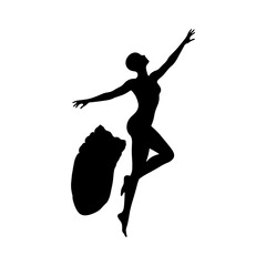 Silhouette of person emerging from cocoon, transformation metaphor  