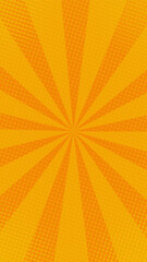Comic vertical background of sunlight and halftone with orange color. Suitable for comics, prints, posters, etc.