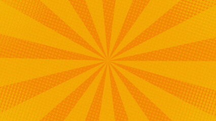 Sunlight and halftone comic background with orange color. Suitable for comics, prints, posters, etc.
