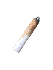 Isolated tobacco cigarette on white background, a dangerous habit