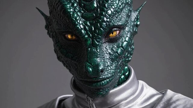 Alien lizard creature with textured reptile face