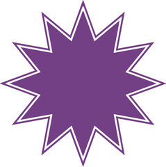 purple starburst vector illustration with sharp jagged edges and white outline for graphic, web and digital art projects