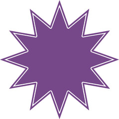vibrant purple starburst vector with jagged star shape and white outline for marketing, print and digital design