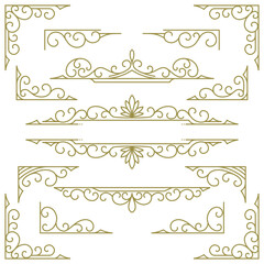 Elegant Golden Decorative Borders and Corners Collection