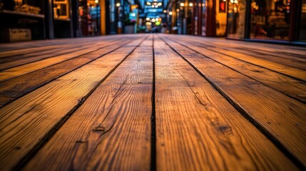 Wooden boardwalk perspective