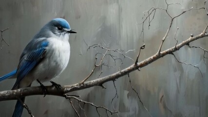 Video of a tit sitting on a branch. Suitable for use in nature documentaries and educational materials about birds.
