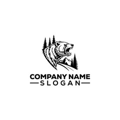 Roaring Bear Head Logo Design