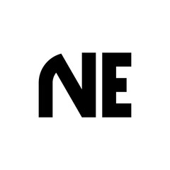 initials letter N E logo design