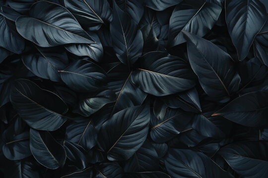 Black monstera leaves background wallpaper