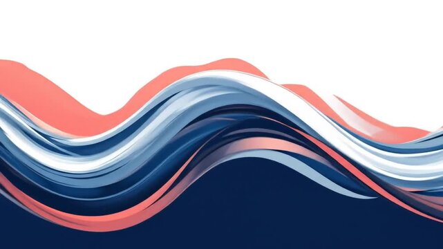 Abstract White Coral and Navy Blue Waves and Ribbons Texture Background