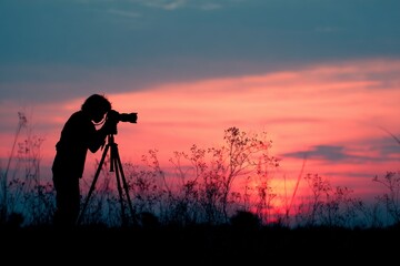 Photographer Taking Pictures Outdoors