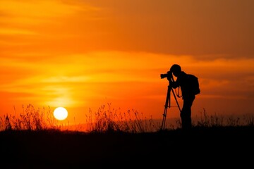 Photographer Silhouette at Sunset