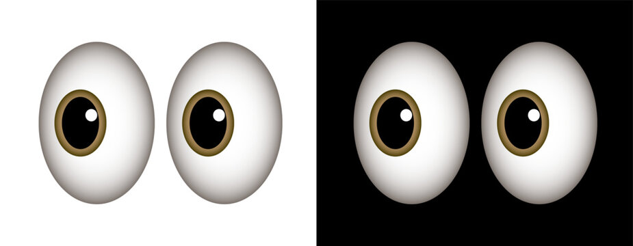 Big eyes icon, look or glance sign, eye expression
