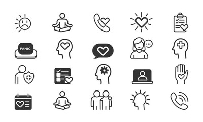 Mental Health and Wellbeing Icons