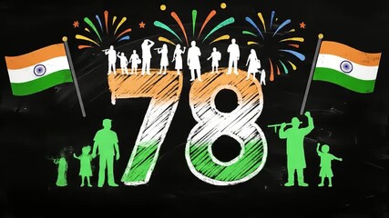 India Independence Day: Celebrating the 78th Anniversary with Flags, Silhouettes, and Festive Fireworks