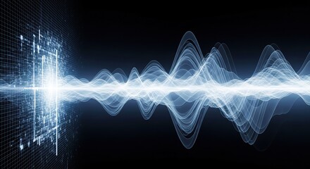 Digital Sound Waveform Visualization Representing Audio Data and Technology Innovation