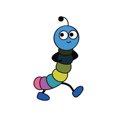 inchworm walk exercise cartoon art