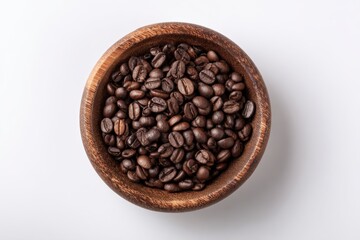 Coffee Bean in Wooden Bowl