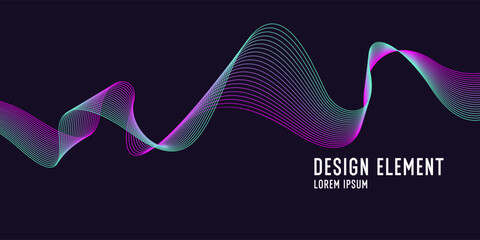 A design element. Vector graphics. Abstract illustration for the presentation and placement of various text information. A simple, elegant background with wavy lines.