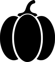 Pumpkin black silhouette vector, Simple silhouette Design vector icon with white background
