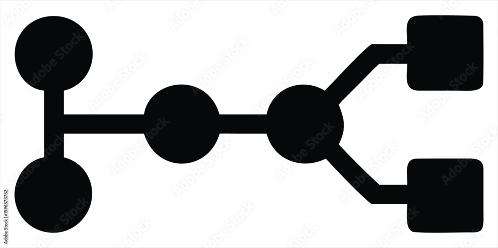 Poster abstract representation of a simple mechanical system with wheels and connecting rods possibly illus