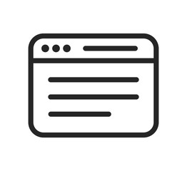 Website page line icon, webpage browser window, web site linear sign