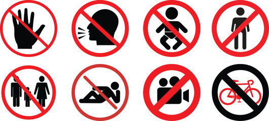 Red circle stop sign icon warning: no dogs or other pets allowed