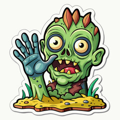 Obraz premium Halloween Sticker different cute halloween Vector Retro Cartoon