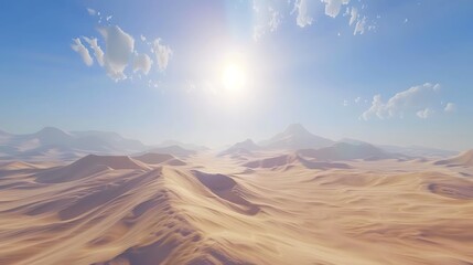 Fototapeta premium A vast desert landscape with towering sand dunes