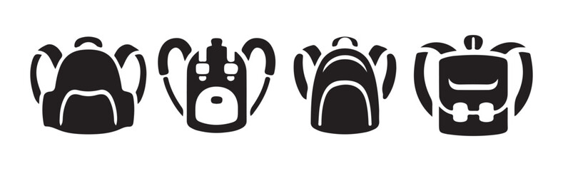 Backpack icon symbol. Backpack silhouette vector. Backpack symbol template for graphic and web design collection