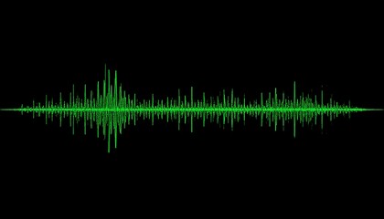 Green audio waveform on black background
