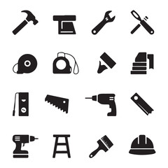 Fototapeta premium Set of Construction Tools Vector Icon Collection