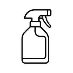 Cleaning Spray Outline Vector Icon on White Background