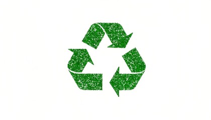 Obraz premium Green textured recycle symbol