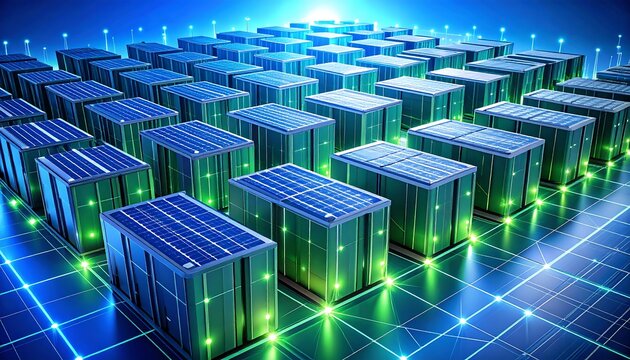 Green, solar-powered server grid
