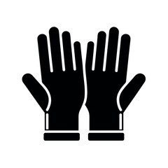 Protective Gloves Silhouette Vector Icon Illustration | Hygiene Tool 