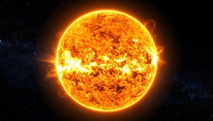Fiery sun in space (2)