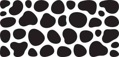 Black organic shapes on white background abstract pattern
