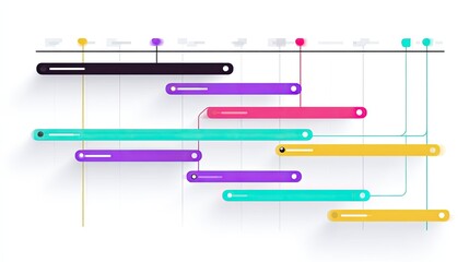 Colorful Gantt Chart Project Timeline Visualization