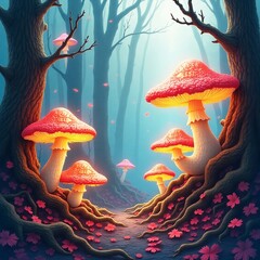 mushrooms in the forest